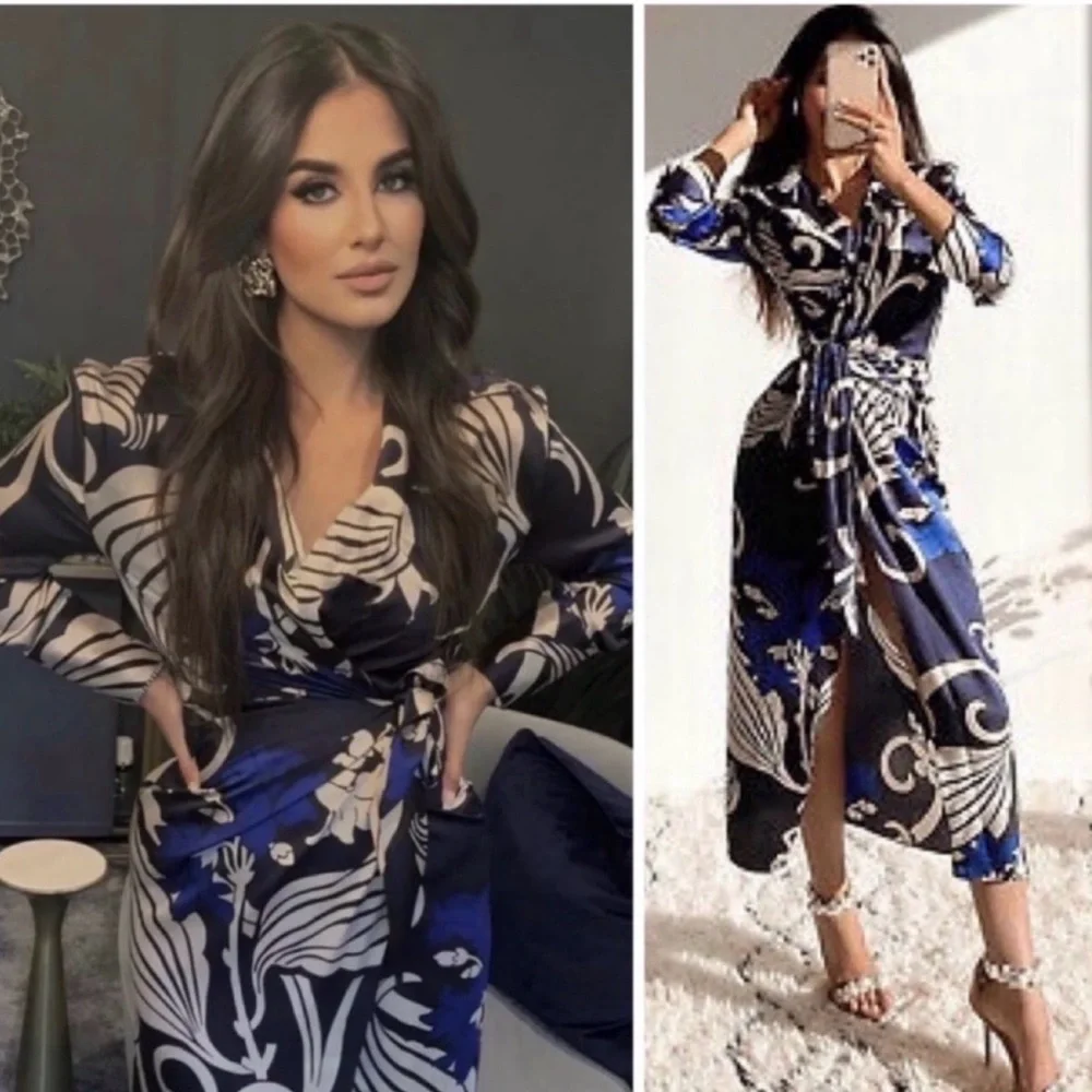 Zara Silk Printed Dress XS - Picture 5 of 5